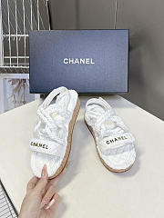 Chanel Dad sandals in white quilted leather and rope - 3