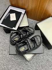 Chanel CC Quilted Dad Sandals in Black (Silver Hardware) - 1