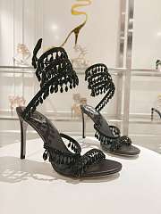 René Caovilla Chandelier Heels Crystals Black - 2