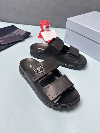Prada men's leather double-strap sandals