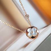 Louis Vuitton Classic Round Natural White Mother-of-Pearl Diamond Necklace - 1