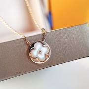 Louis Vuitton Classic Round Natural White Mother-of-Pearl Diamond Necklace - 2