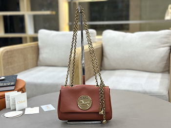 Spring 2026 Chloe Heritage Gold Coin Chain Bag Orange 21*13*5cm