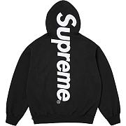 Supreme Satin Applique Hooded Sweatshirt & Sweatpant Set Black - 3