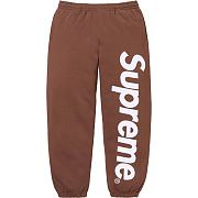 Supreme Satin Applique Hooded Sweatshirt & Sweatpant Set Brown - 5
