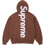 Supreme Satin Applique Hooded Sweatshirt & Sweatpant Set Brown - 3