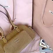 Miu Miu Pocket Shoulder Bag in brown corduroy 32x19x14 cm - 3