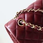 Chanel Medium Classic Double Flap Bag Wine Red Lambskin Gold Hardware 25cm - 5