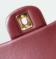 Chanel Medium Classic Double Flap Bag Wine Red Lambskin Gold Hardware 25cm - 4