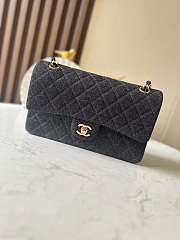 Chanel Classic Flap Bag in black denim 25 cm - 1