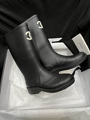 Chanel Rubber Rain Boots Black G39620  - 4