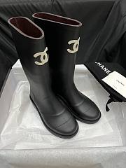 Chanel Rubber Rain Boots Black G39620  - 6