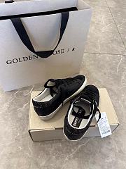 Women's Super-Star in black nappa with black star and glitter heel tab - 3