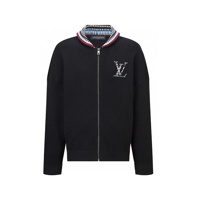 Louis Vuitton quilted embroidered logo zip-up bomber jacket - 1