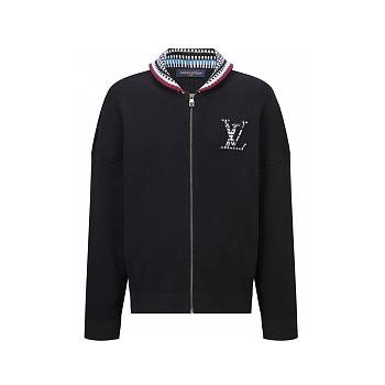 Louis Vuitton quilted embroidered logo zip-up bomber jacket