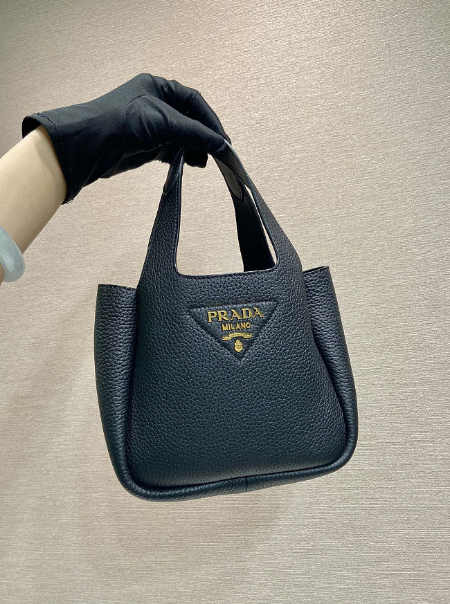 Prada Small Leather Tote Bag Black 18cm x 16cm x 10cm - 1
