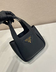 Prada Small Leather Tote Bag Black 18cm x 16cm x 10cm - 5