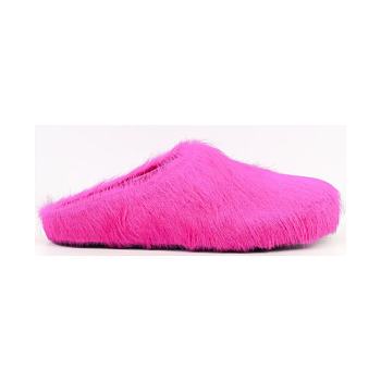 Marni Fussbett Sabot in Fuchsia Calf Hair 