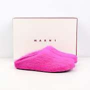 Marni Fussbett Sabot in Fuchsia Calf Hair  - 3