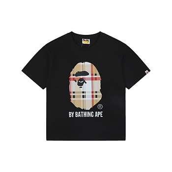 BAPE A Bathing Ape Check by Bathing Tee Black/Beige