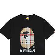 BAPE A Bathing Ape Check by Bathing Tee Black/Beige - 4