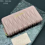 Miu Miu Matelassé Nappa Leather Zip Around Wallet 20x10 cm - 6