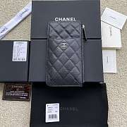 Chanel Classic Flat Wallet Pouch Quilted Caviar Gold-tone Black 19.5*10*3cm - 1