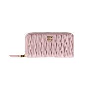Miu Miu Large matelassé nappa leather wallet Alabaster Pink 9.5*19.5 cm - 1