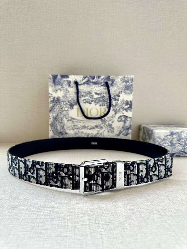 Dior Homme 21FW Oblique Logo Jacquard Belt 4333PLYSE H05E  - 1