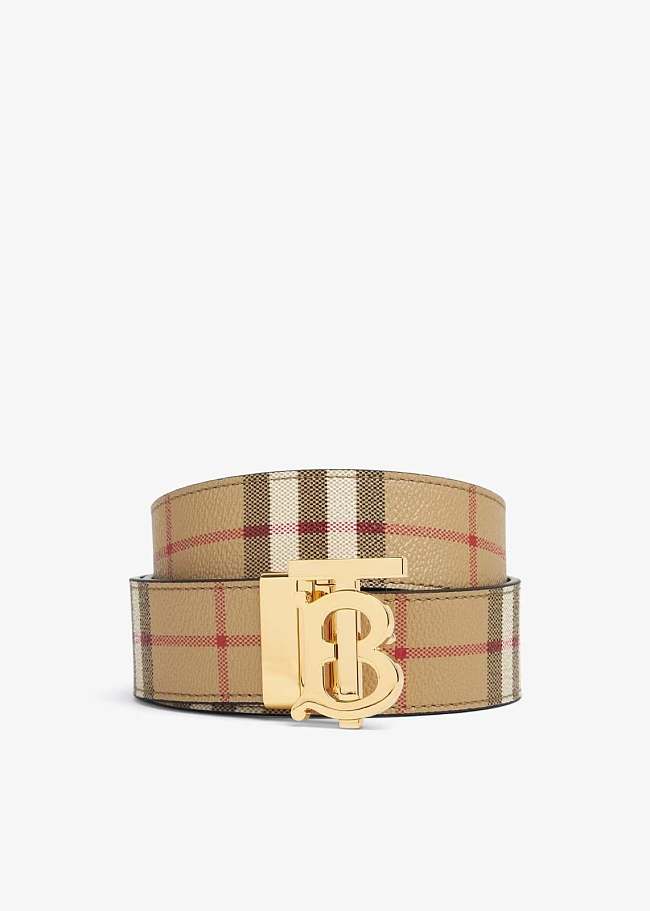 Burberry Reversible Check TB Belt - 1
