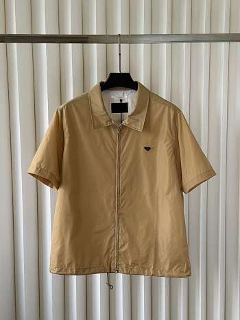 Prada Short-sleeved Re-Nylon zipper shirt 