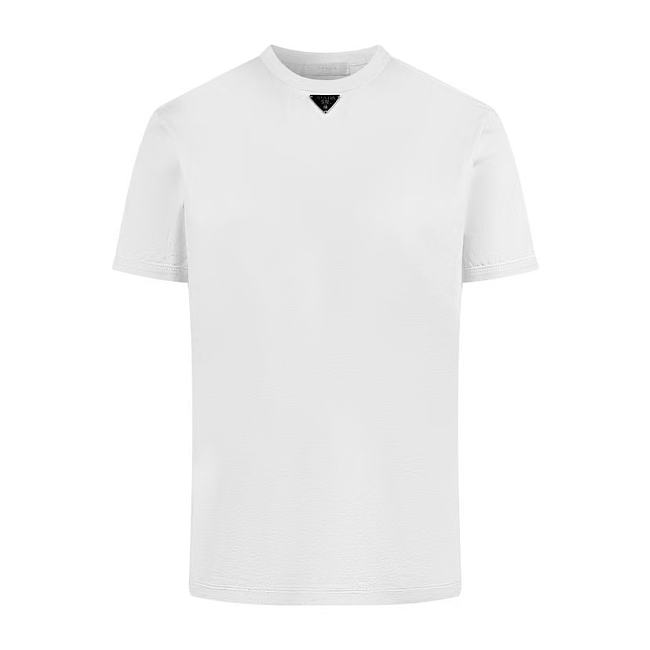 Prada Logo-Plaque Cotton T-Shirt - 1