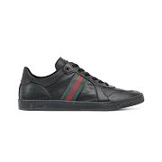 Gucci Stretch Low-Top Sneaker Black Leather 865441 AAGFF 1048 - 1
