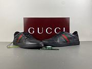Gucci Stretch Low-Top Sneaker Black Leather 865441 AAGFF 1048 - 3