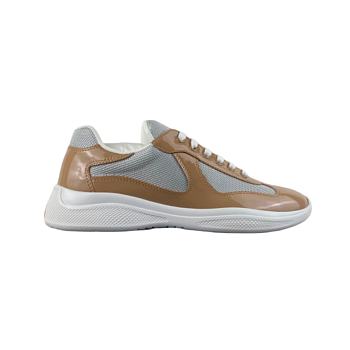 Prada America's Cup Logo Patch Patent Beige Sneaker
