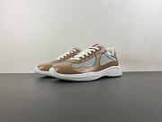 Prada America's Cup Logo Patch Patent Beige Sneaker - 6