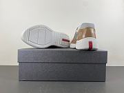 Prada America's Cup Logo Patch Patent Beige Sneaker - 4