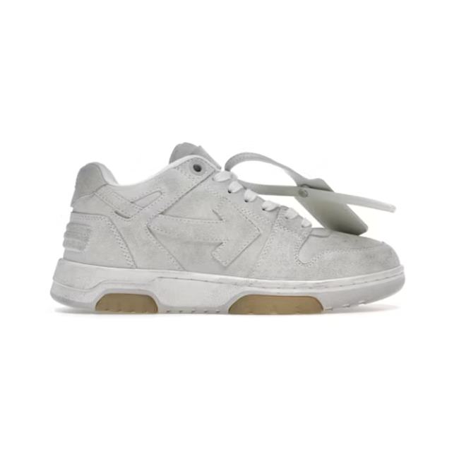OFF-WHITE Out Of Office OOO Low Tops Vintage Suede Destressed White  OMIA189F22LEA0120101 - 1