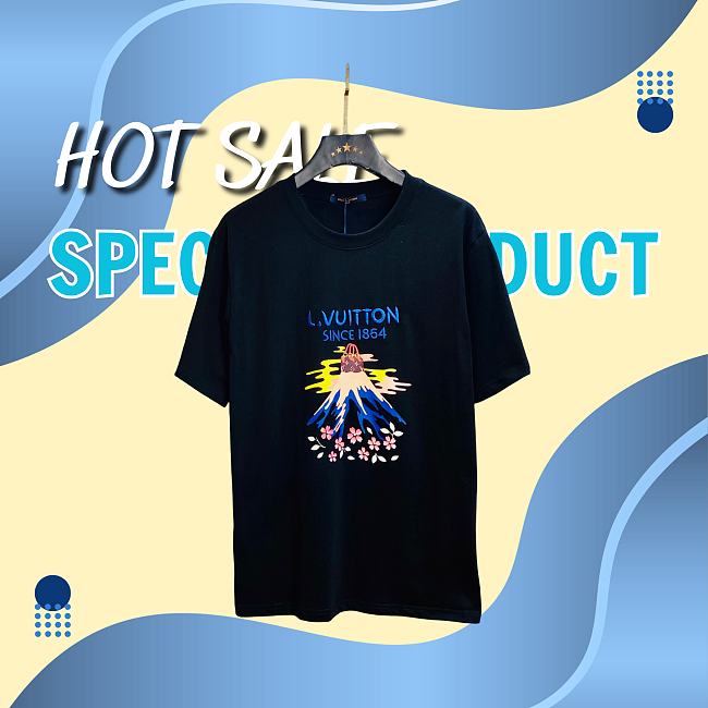  Louis Vuitton Black Eruption Volcano T-Shirt - Since 1854 - 1