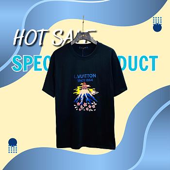  Louis Vuitton Black Eruption Volcano T-Shirt - Since 1854