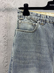 Balenciaga Red Embroidered Denim Pants - 6