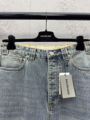 Balenciaga Red Embroidered Denim Pants - 2