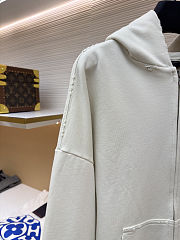 Balenciaga Letter Embroidery Hooded Zip-Up Sweatshirt - 5