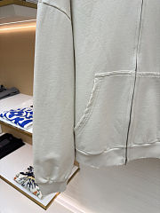 Balenciaga Letter Embroidery Hooded Zip-Up Sweatshirt - 3