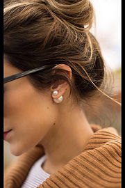 Dior Classic Large and Small Pearl Stud Earrings - 6
