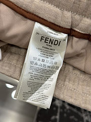 FENDI Embroidered F-Shaped Drawstring Straight-Leg Casual Pants off-white - 6