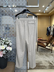 FENDI Embroidered F-Shaped Drawstring Straight-Leg Casual Pants off-white - 4