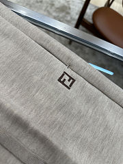 FENDI Embroidered F-Shaped Drawstring Straight-Leg Casual Pants off-white - 2