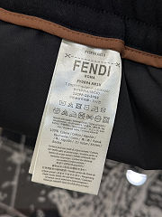 FENDI Embroidered F-Shaped Drawstring Straight-Leg Casual Pants off-white black - 6