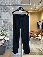 FENDI Embroidered F-Shaped Drawstring Straight-Leg Casual Pants off-white black - 4